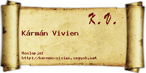 Kármán Vivien névjegykártya